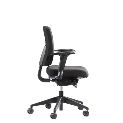 Ergonomisk kontorstol Canadian Ergo 01 i sort, perfekt til sundt arbejdsmiljø med hæve-sænke funktion.