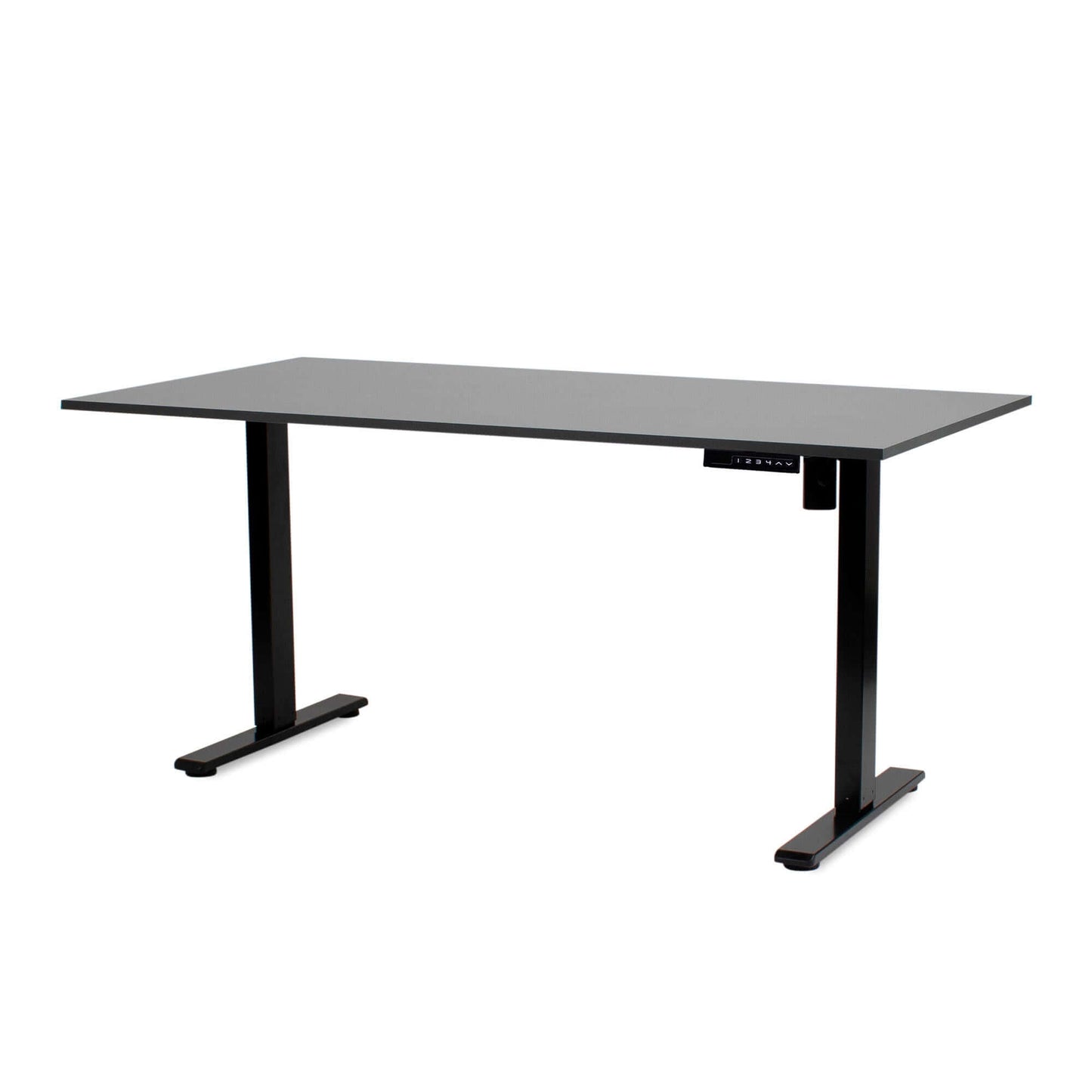 Basic Ergo hæve-sænkebord 80x160 cm med moderne design og justerbare højder for sundt arbejdsmiljø.