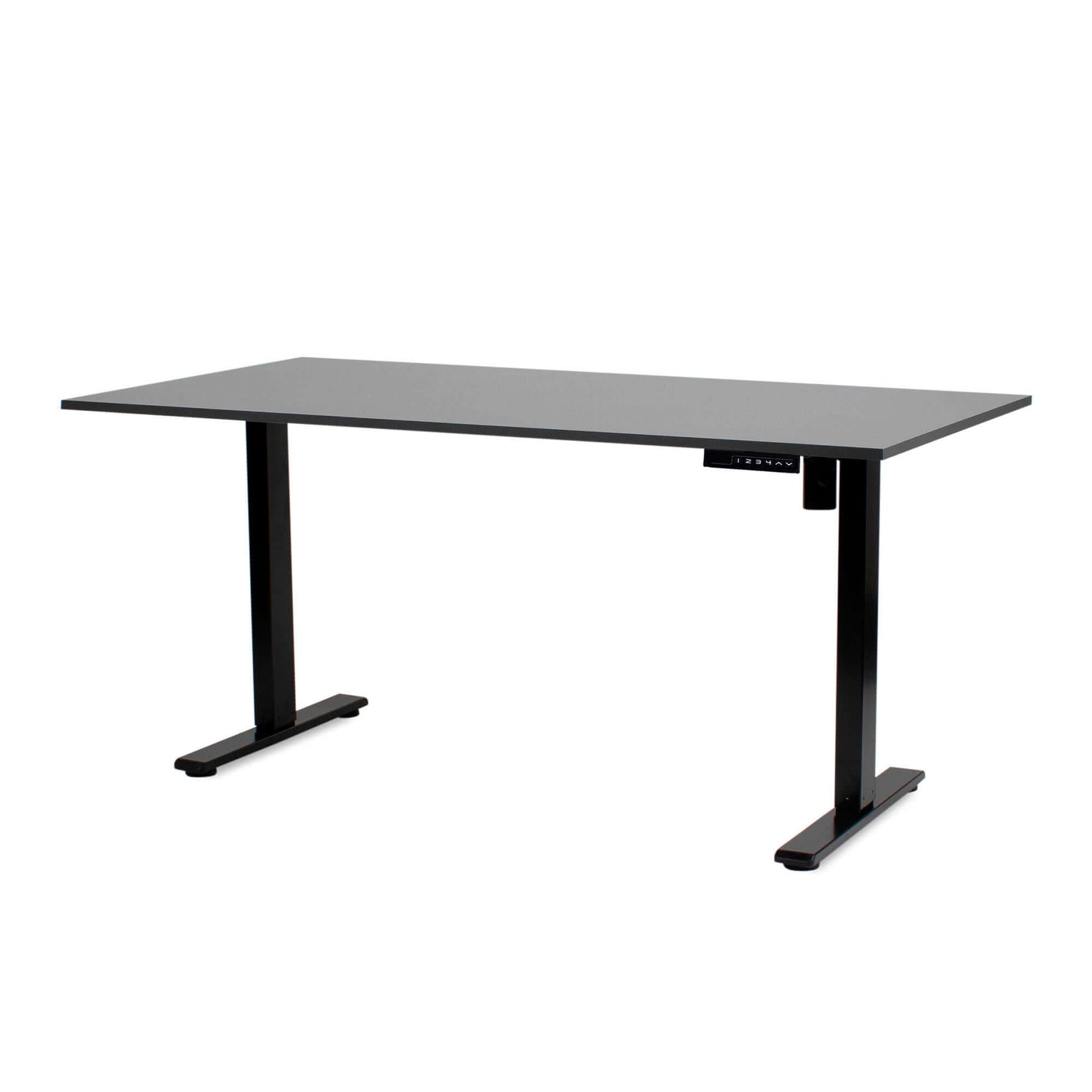 Basic Ergo hæve-sænkebord 80x160 cm med moderne design og justerbare højder for sundt arbejdsmiljø.